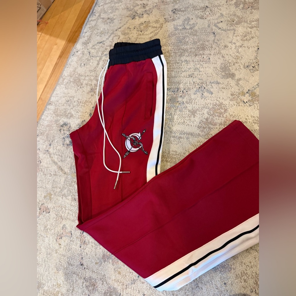 Campus Track Pants – Red / White / Black Trim